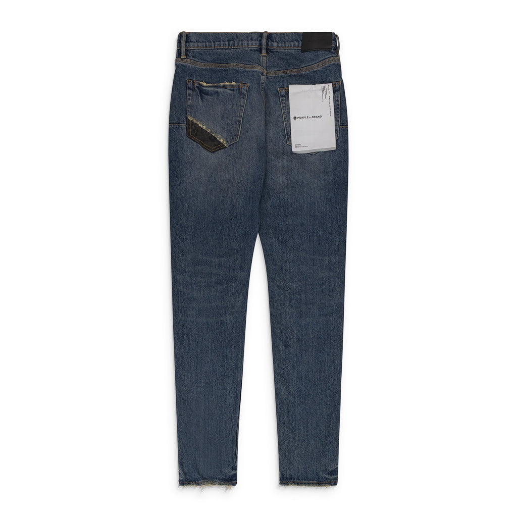 Mid Indigo Vintage Heavy Patch Repair Skinny Jeans