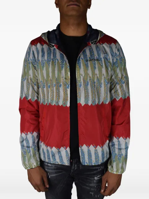 Valentino Garavani leaf print hooded jacket