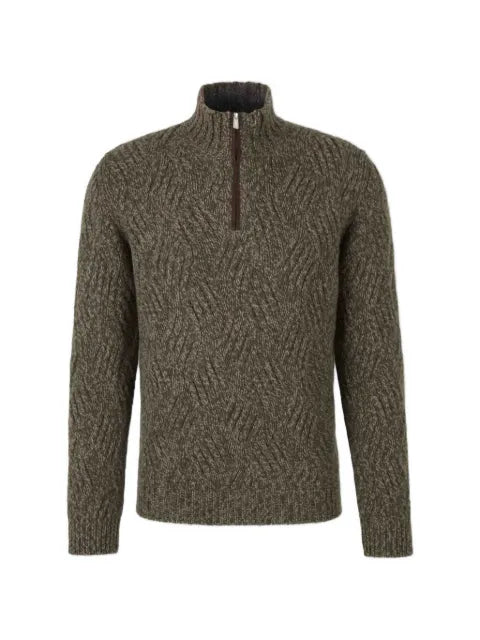Fedeli quarter-zip cable-knit sweater