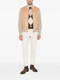 Gran Sasso suede-panel ribbed-knit jacket