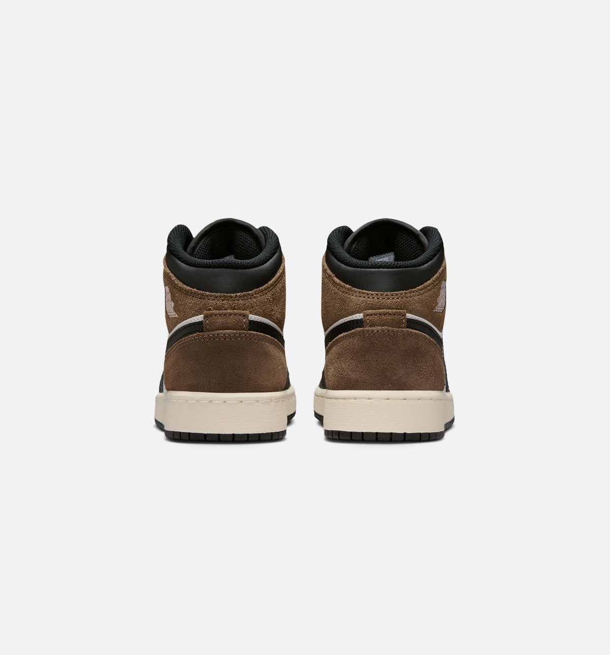 Air Jordan 1 Mid Grade School Lifestyle Shoes - Black / Phantom / Palomino / University Red