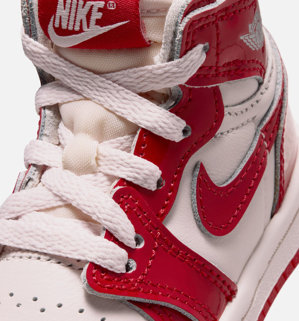 Air Jordan 1 Retro High OG Nails And Grails Infant/Toddler Sneakers | University Red/Metallic Silver