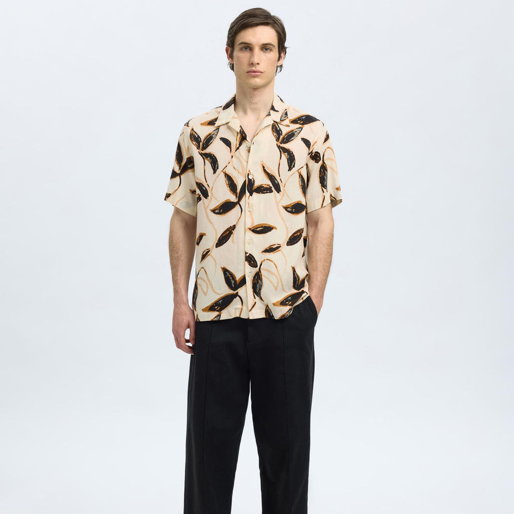 Selected Regnoa Mix Shirt Ss Resort: Egret Floral Aop