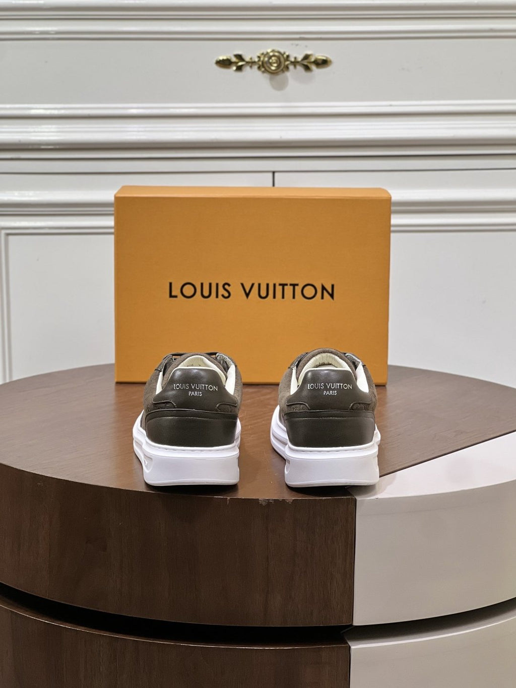 Louis Vuitton Olive Brown Patterned Low-Top Sneakers