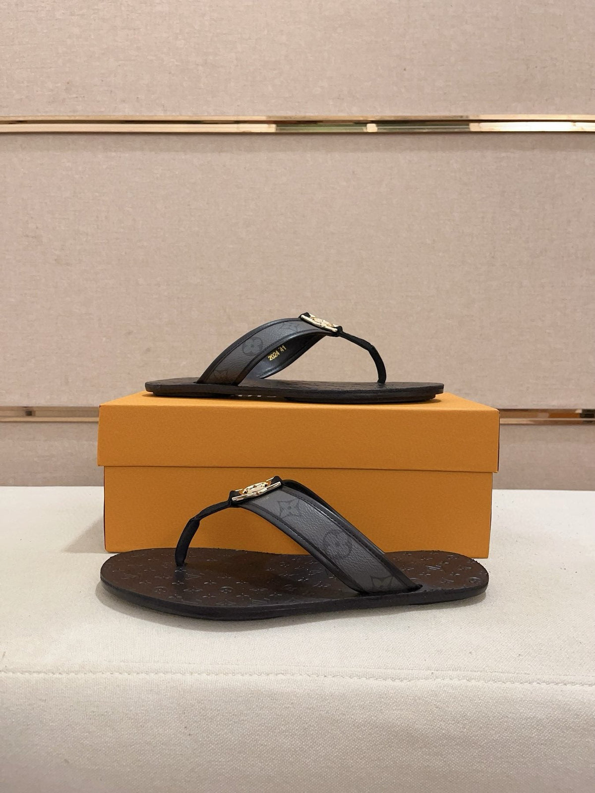 Louis Vuitton Men's Emblem Thong Sandals